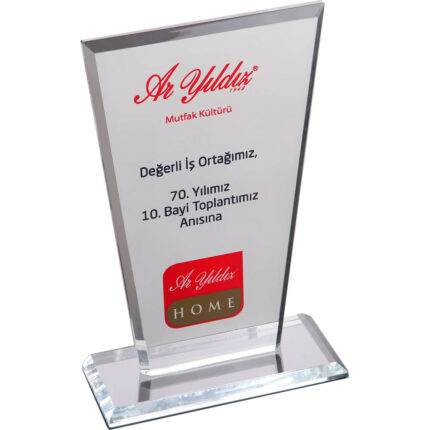 EKT-235 12 x 21 cm Şeffaf Kristal Plaket